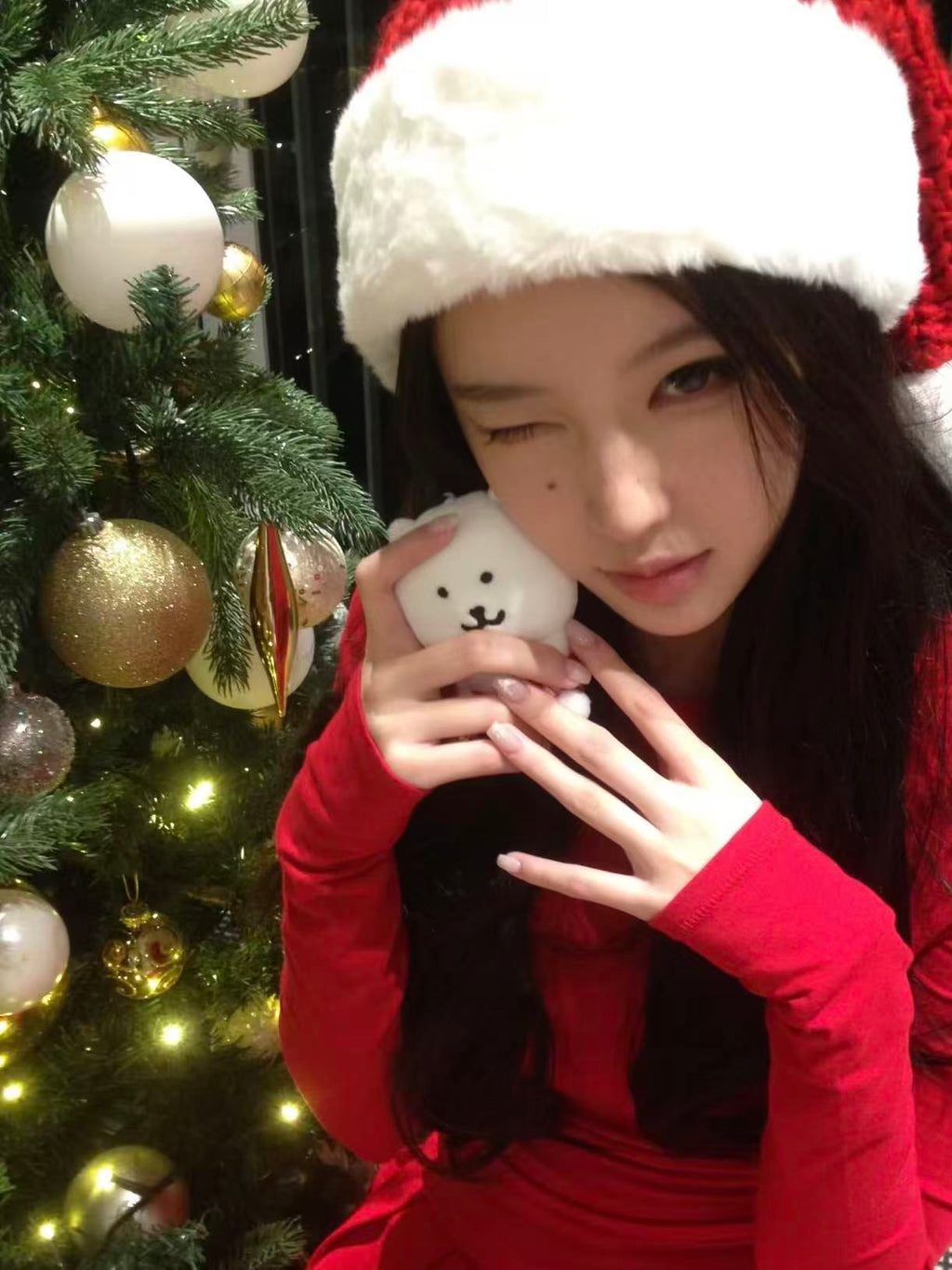 Festive Red Knit Christmas Top