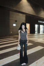 Soft-Contour Flared Denim Pants