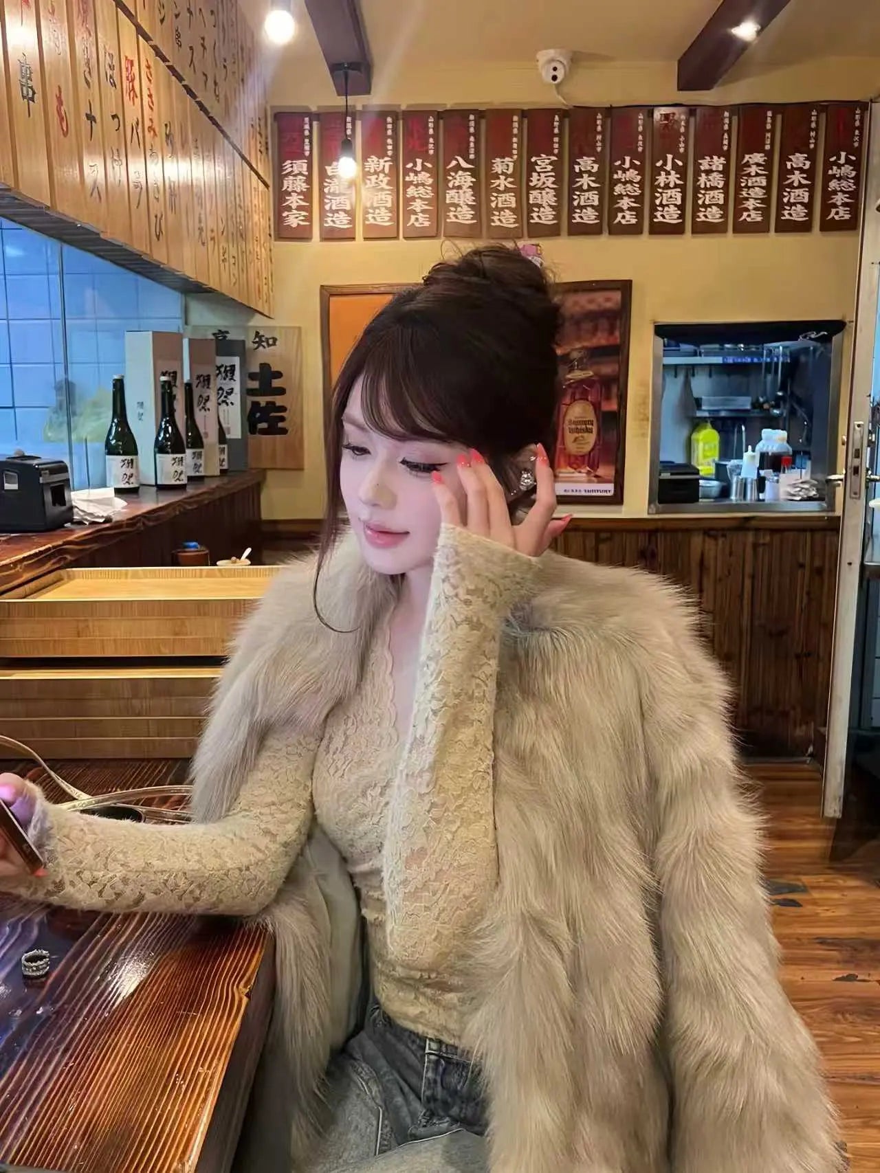 Fox Fur Coat Short Luxury Style - Velanocta
