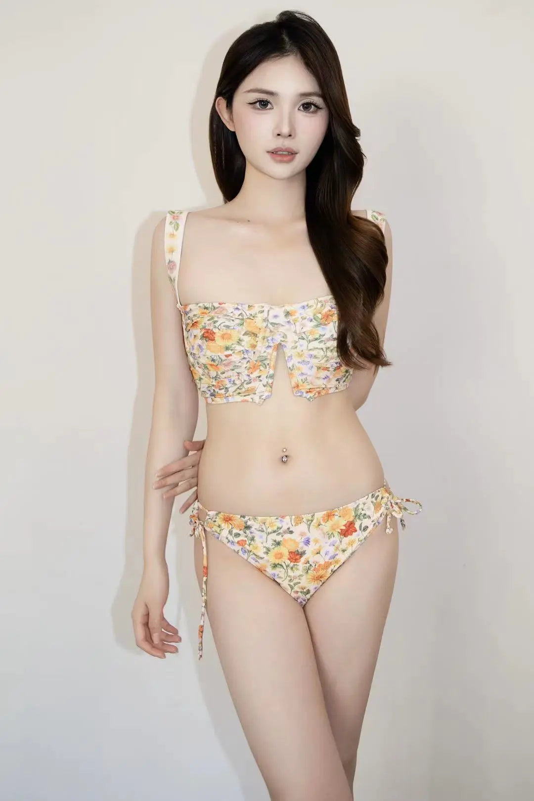 Floral Bikini Corset Style Set - Velanocta