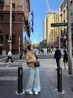 Double-Breasted Stand-Collar Cropped Trench Jacket