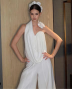 Draped One-Shoulder Petal Top