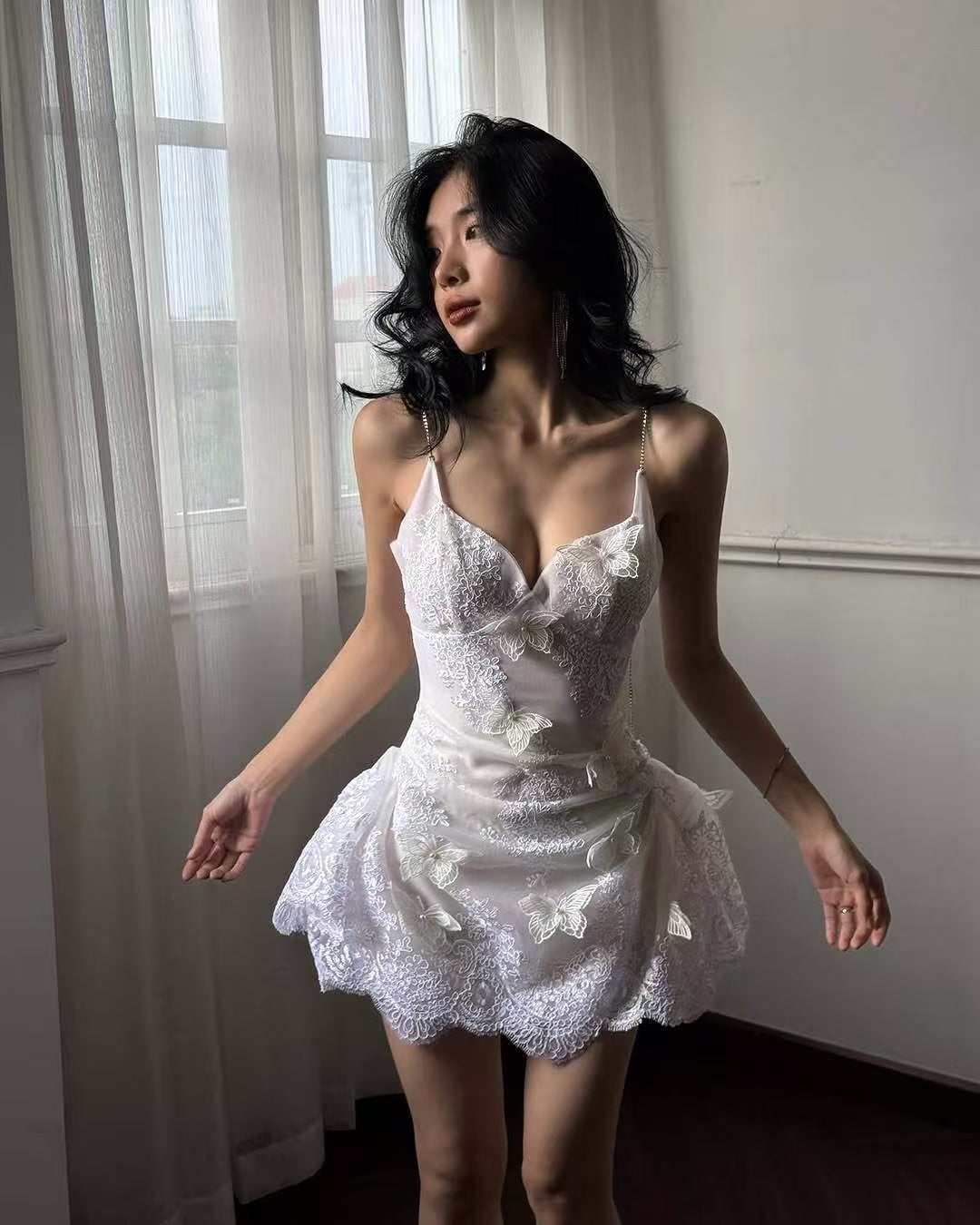 Papillon Lace Mini Dress