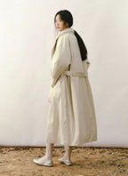 Faux Double-Layer Down Belted Coat