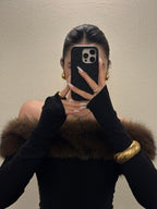 Shibuya Fuzzy Off-Shoulder Slim Tee