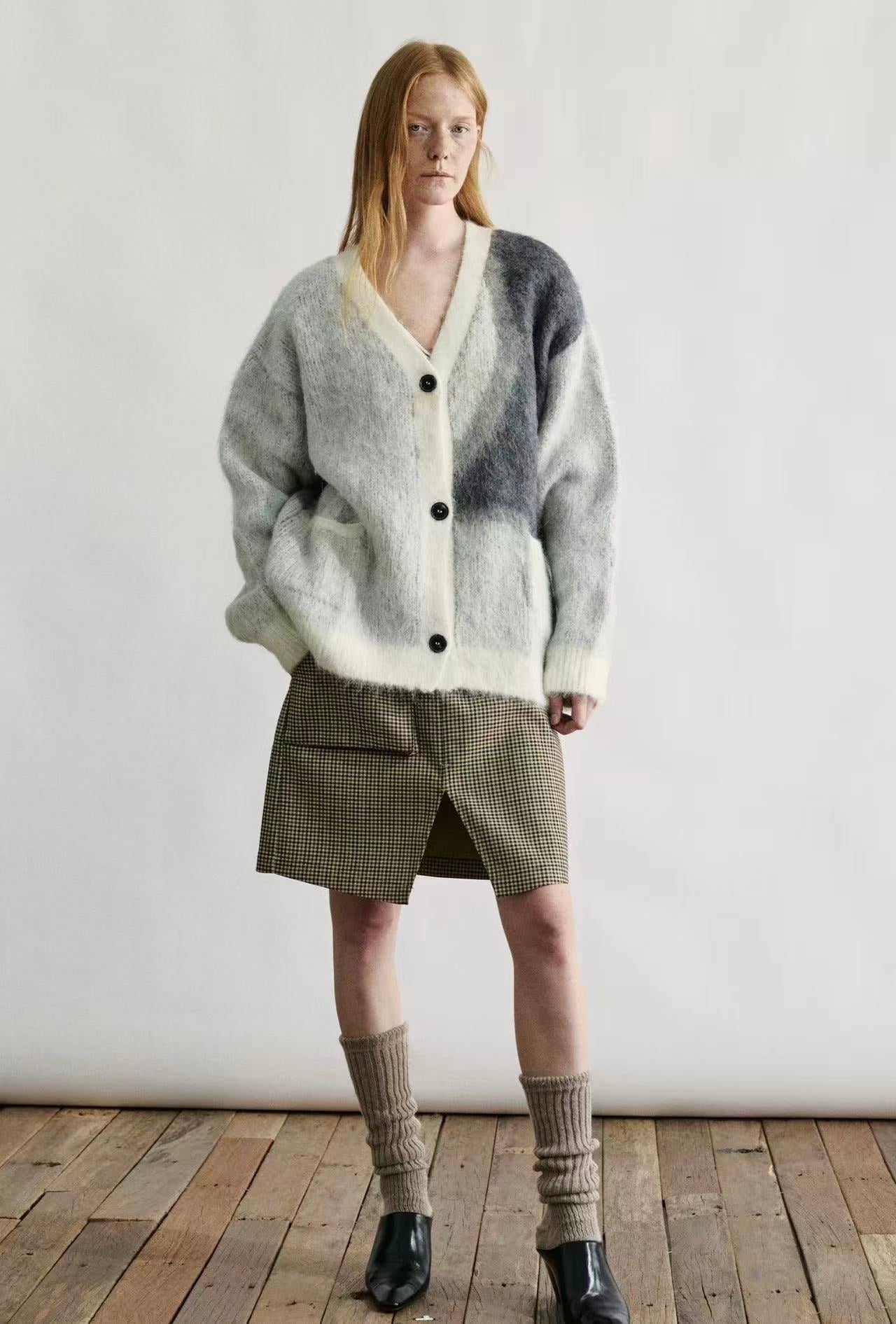 Alpaca Blend Textured Cardigan