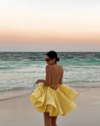 Island Breeze Backless Flare Dress