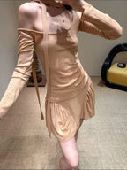 Asymmetric Off-Shoulder Knit Set