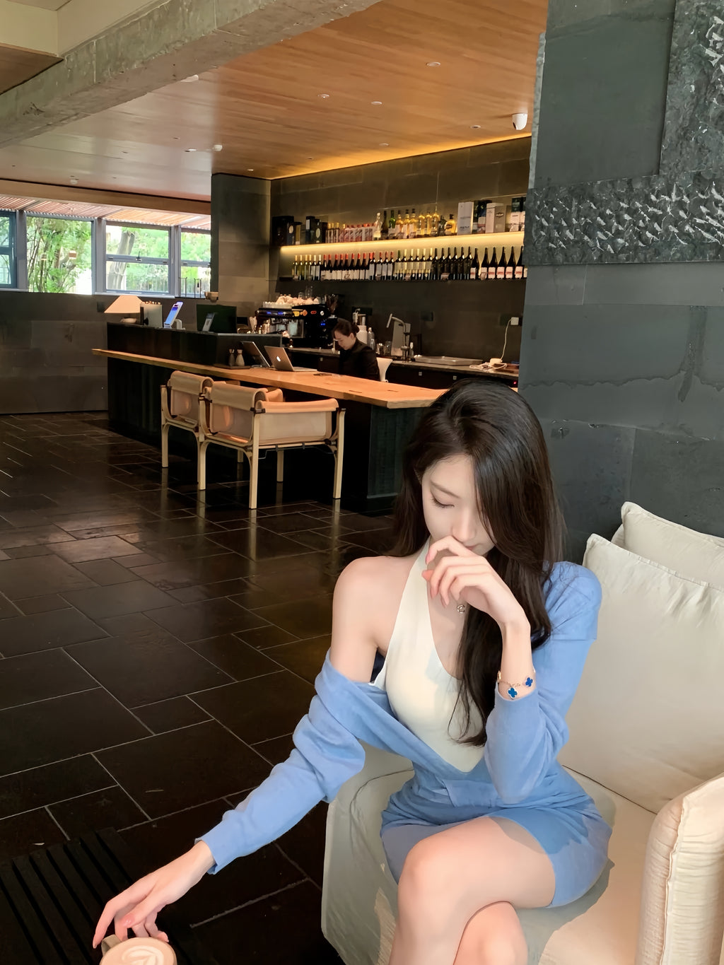 Off-Shoulder Knit Bodycon Dress