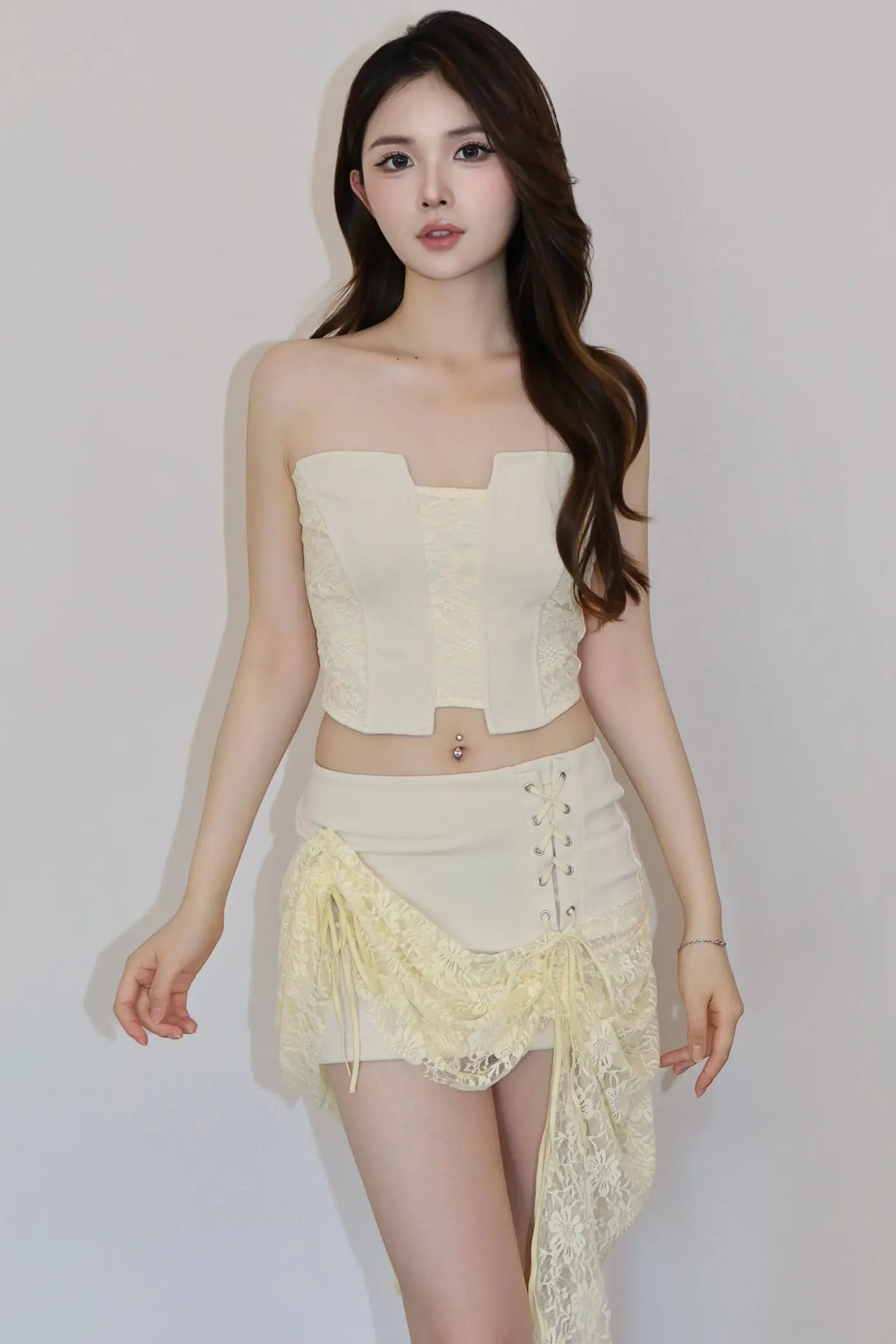 Lace Harmony Corset Skirt Set - Velanocta
