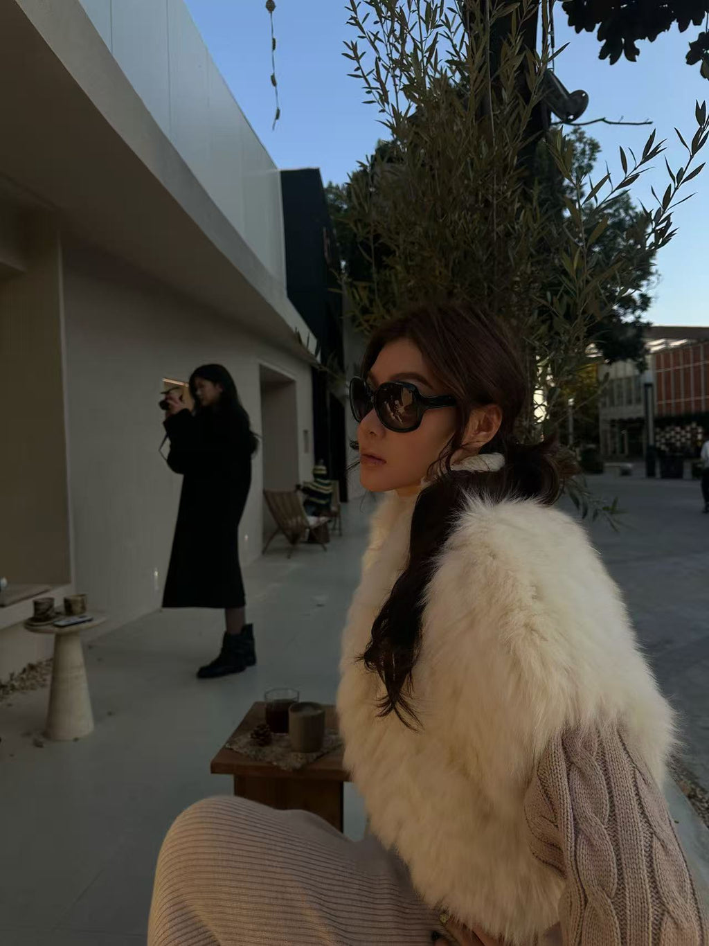 Foxfur Relaxed Drop-Shoulder Vest