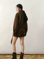 Cloud-Texture Wool Blend Notched-Lapel Jacket