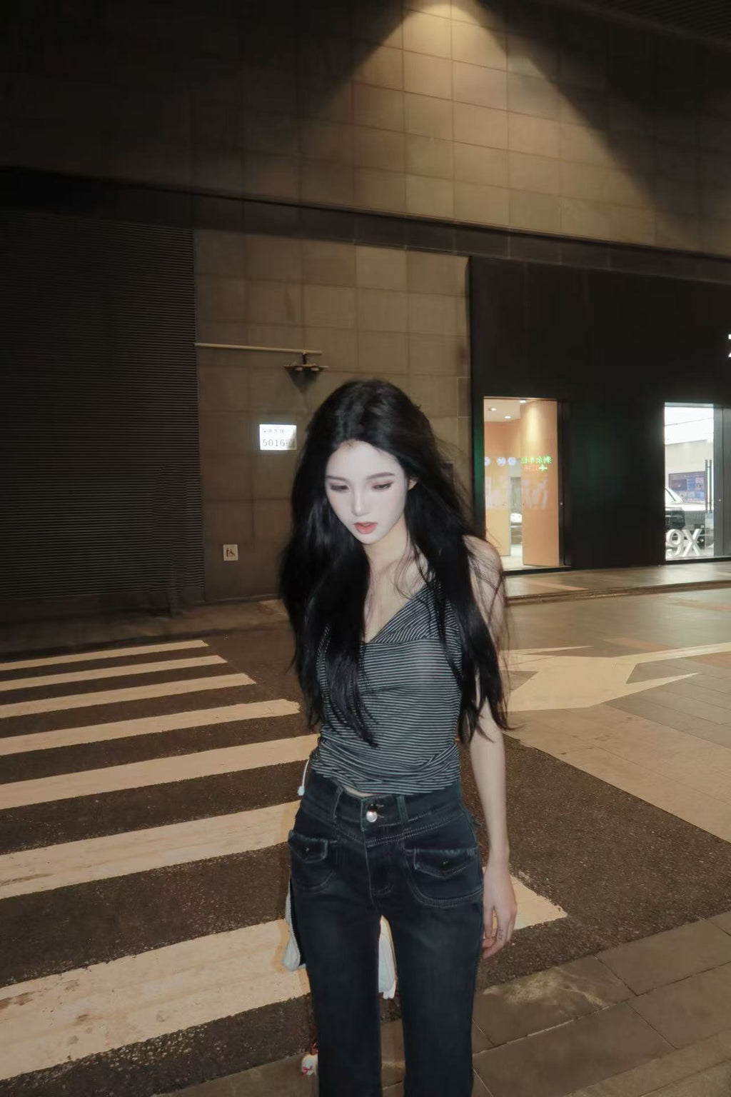 Soft-Contour Flared Denim Pants