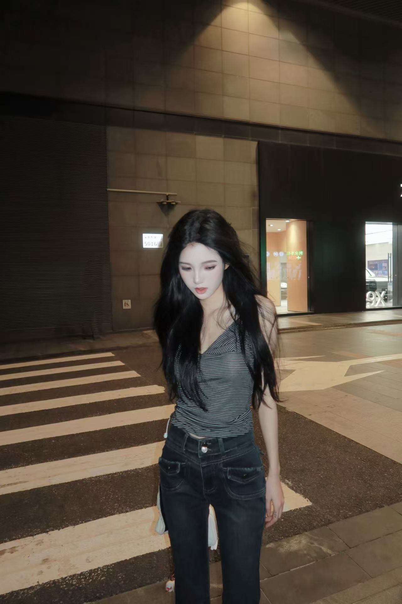 Soft-Contour Flared Denim Pants