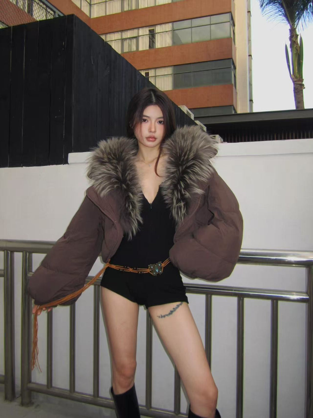 Duck Down Jacket · Raccoon Fur Collar