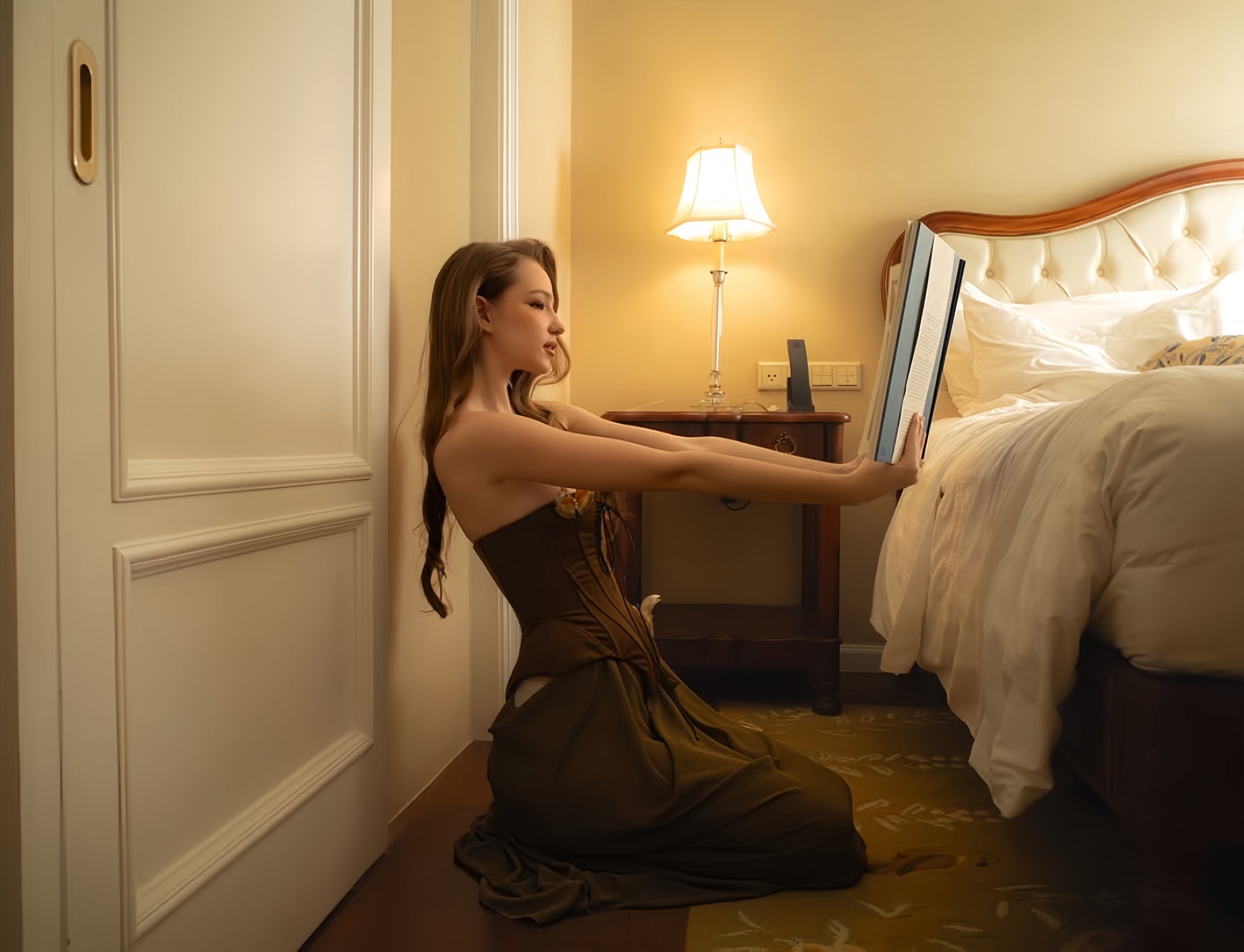 Vintage High-Waist Bustier Dress