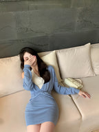 Off-Shoulder Knit Bodycon Dress