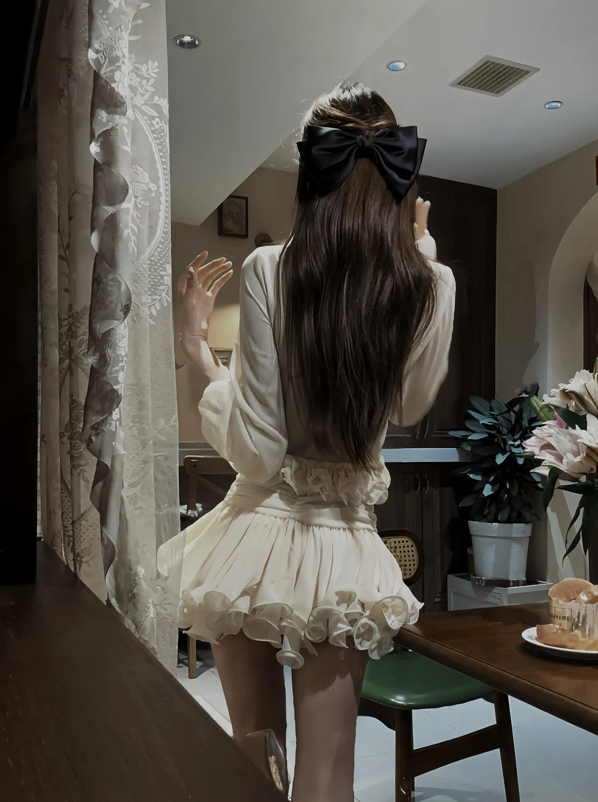 Romantic Ruffle Top & Mini Skirt Set - Velanocta