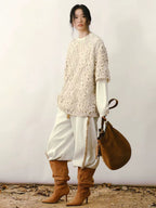 Embroidered Cut-Out Down Shirt Jacket