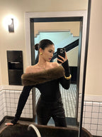 Shibuya Fuzzy Off-Shoulder Slim Tee