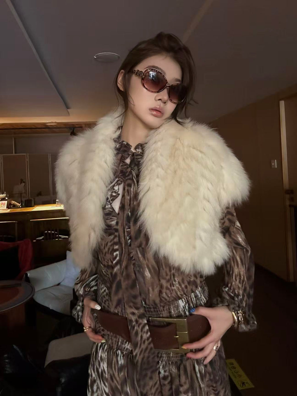 Foxfur Relaxed Drop-Shoulder Vest