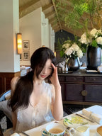 Lace Jacquard Fitted Vest Shirt