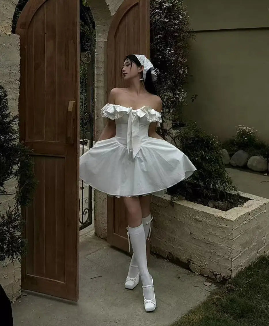 White Garden Sonata Dress - Velanocta