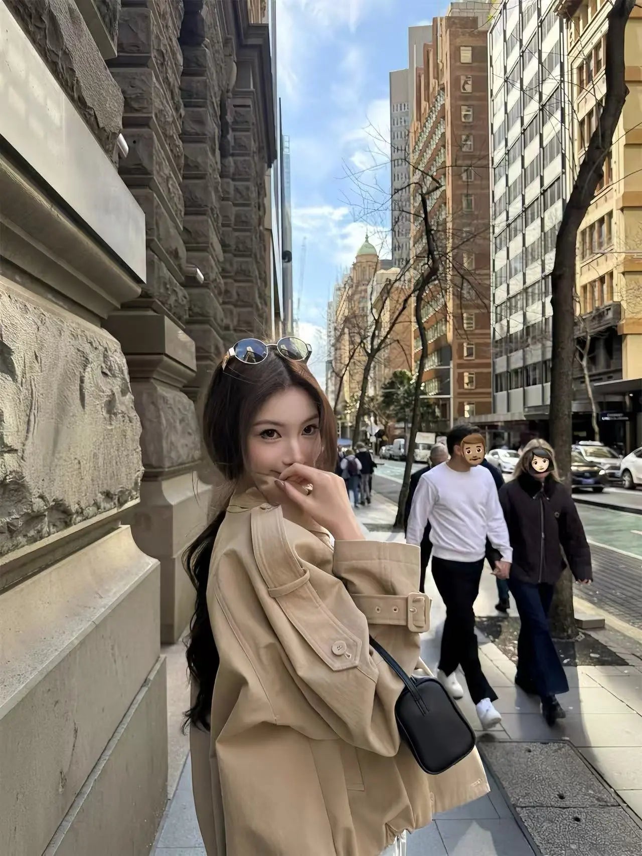Double-Breasted Stand-Collar Cropped Trench Jacket - Velanocta