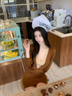 Off-Shoulder Knit Bodycon Dress