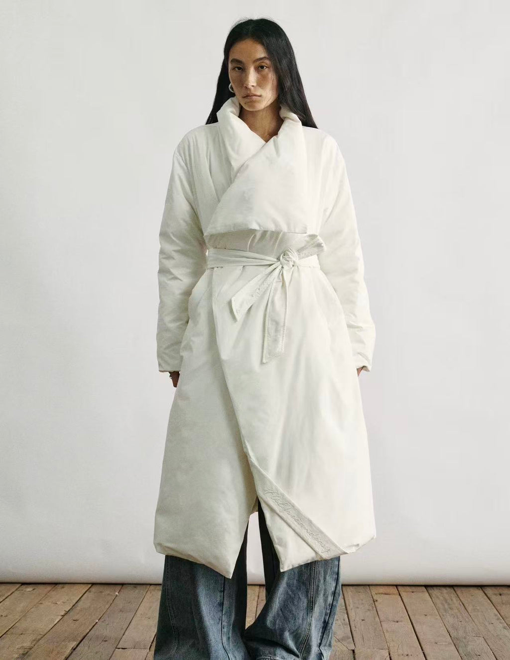 Feather-Light Belted Puffer Coat