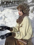 Faux Fur Collar Cropped Jacket