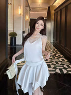 Lace Trim Satin Three-Piece Set