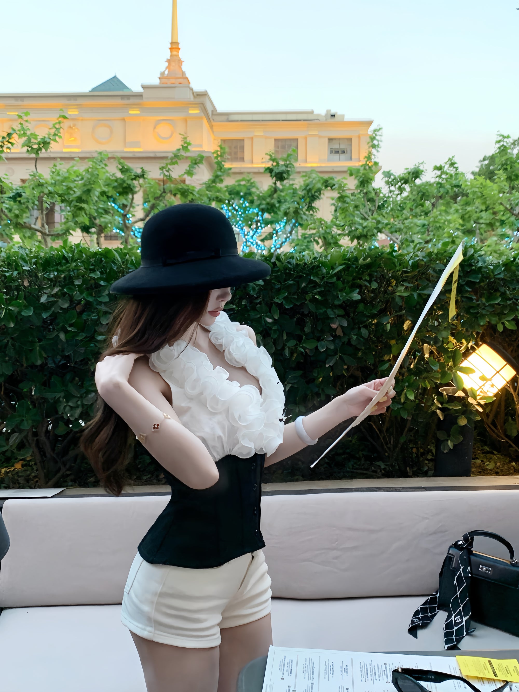 Sculpted Petal Halter Top