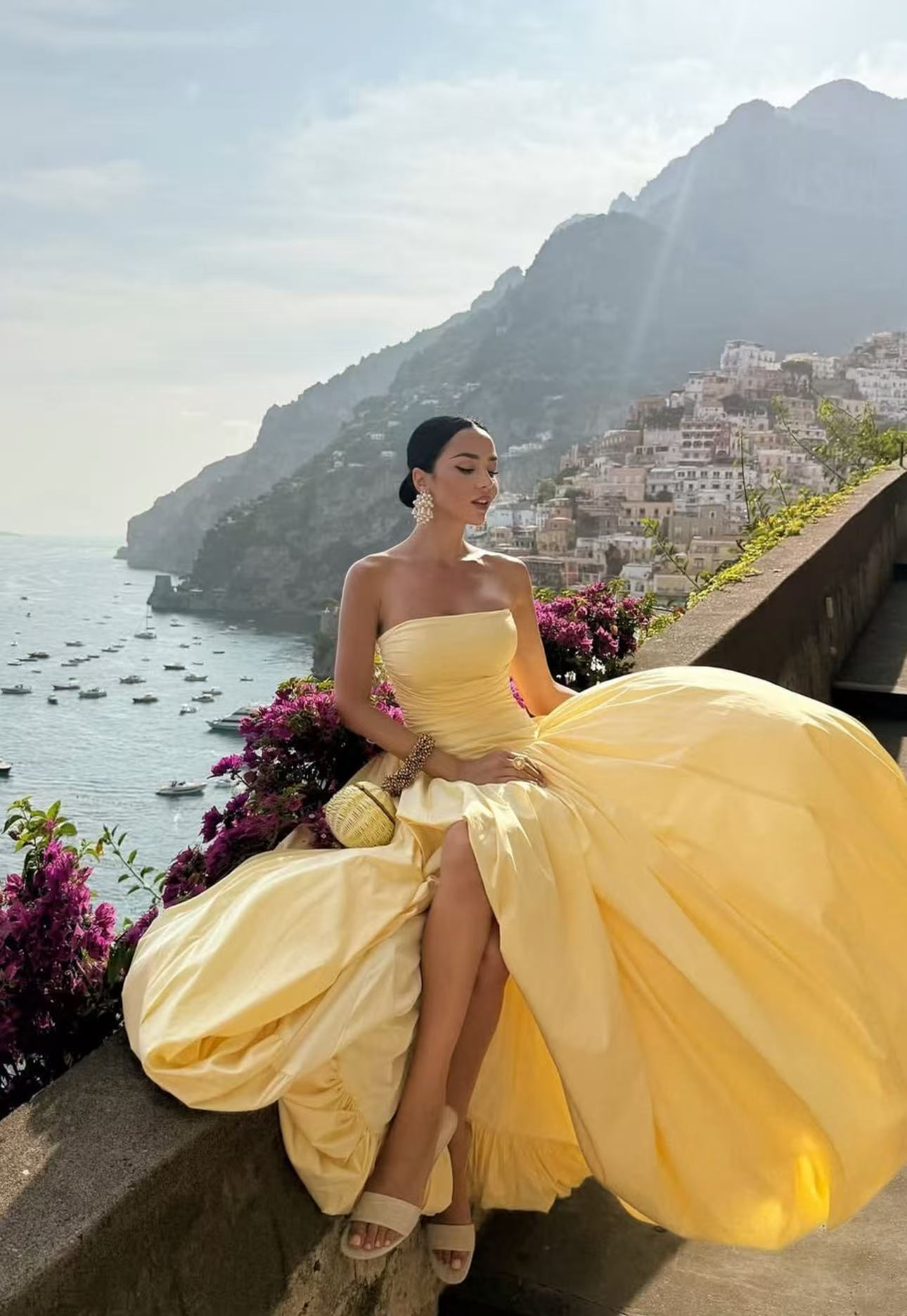 Embroidered Mesh Strap Maxi Dress