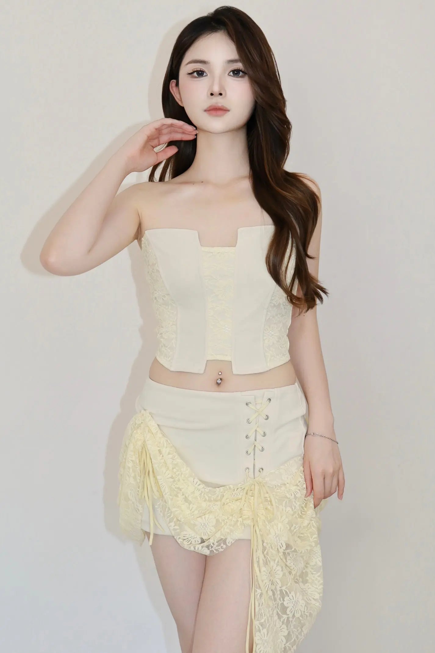 Lace Harmony Corset Skirt Set - Velanocta