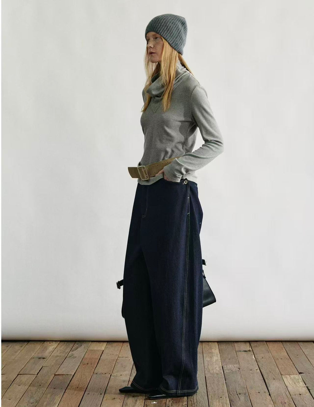 Soft Drape Cowl-Neck Fleece Top