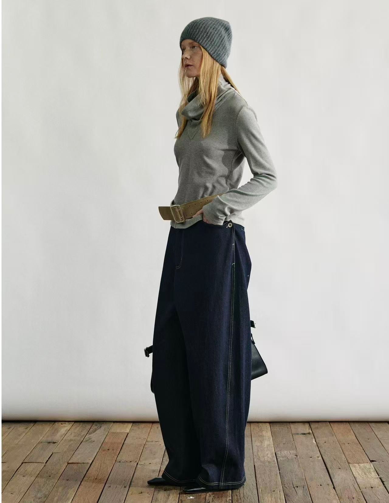 Soft Drape Cowl-Neck Fleece Top