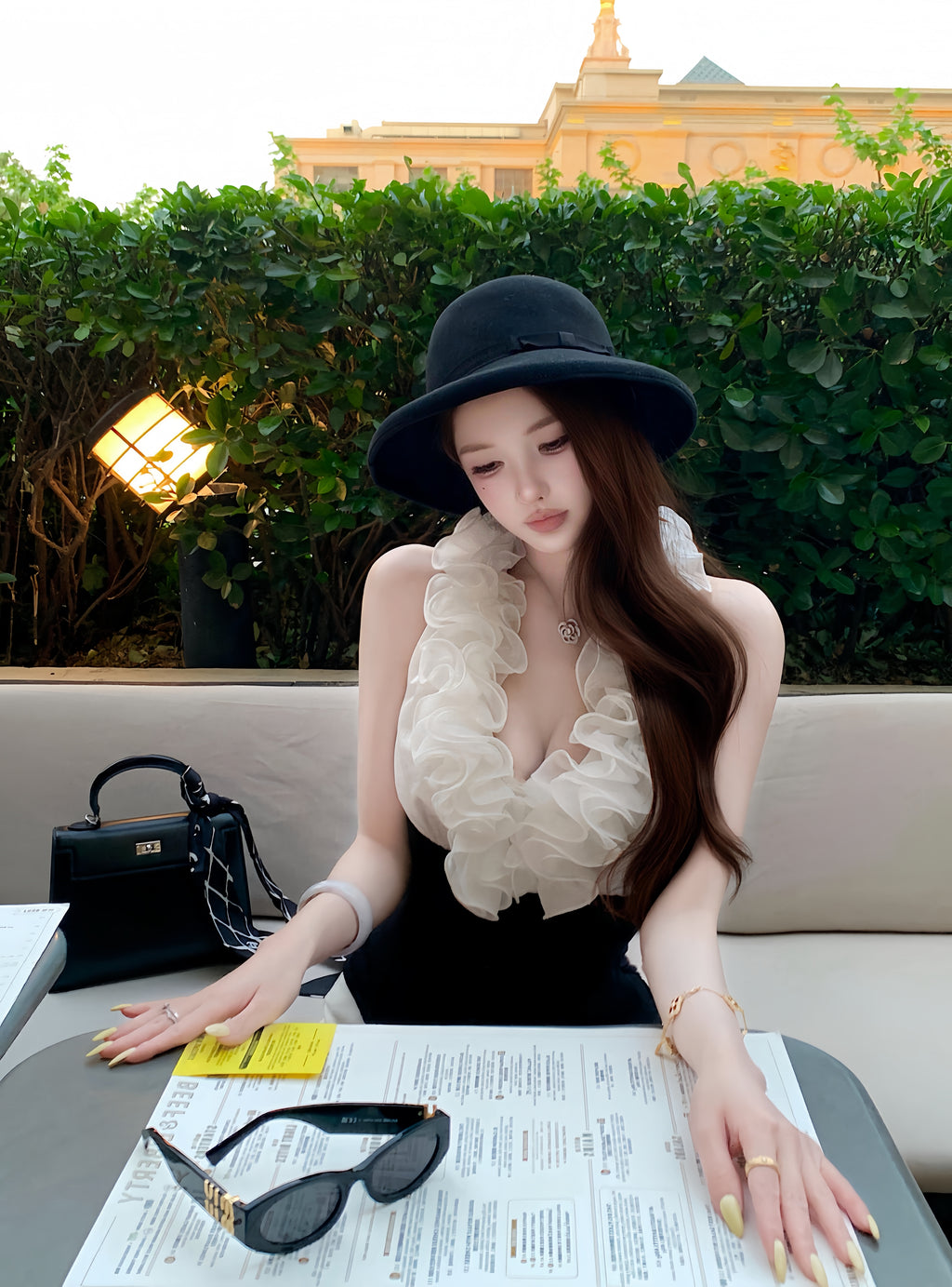 Sculpted Petal Halter Top