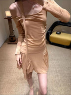 Asymmetric Off-Shoulder Knit Set