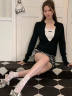 Two-Layer Illusion Knit Top