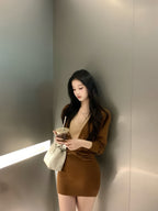 Off-Shoulder Knit Bodycon Dress