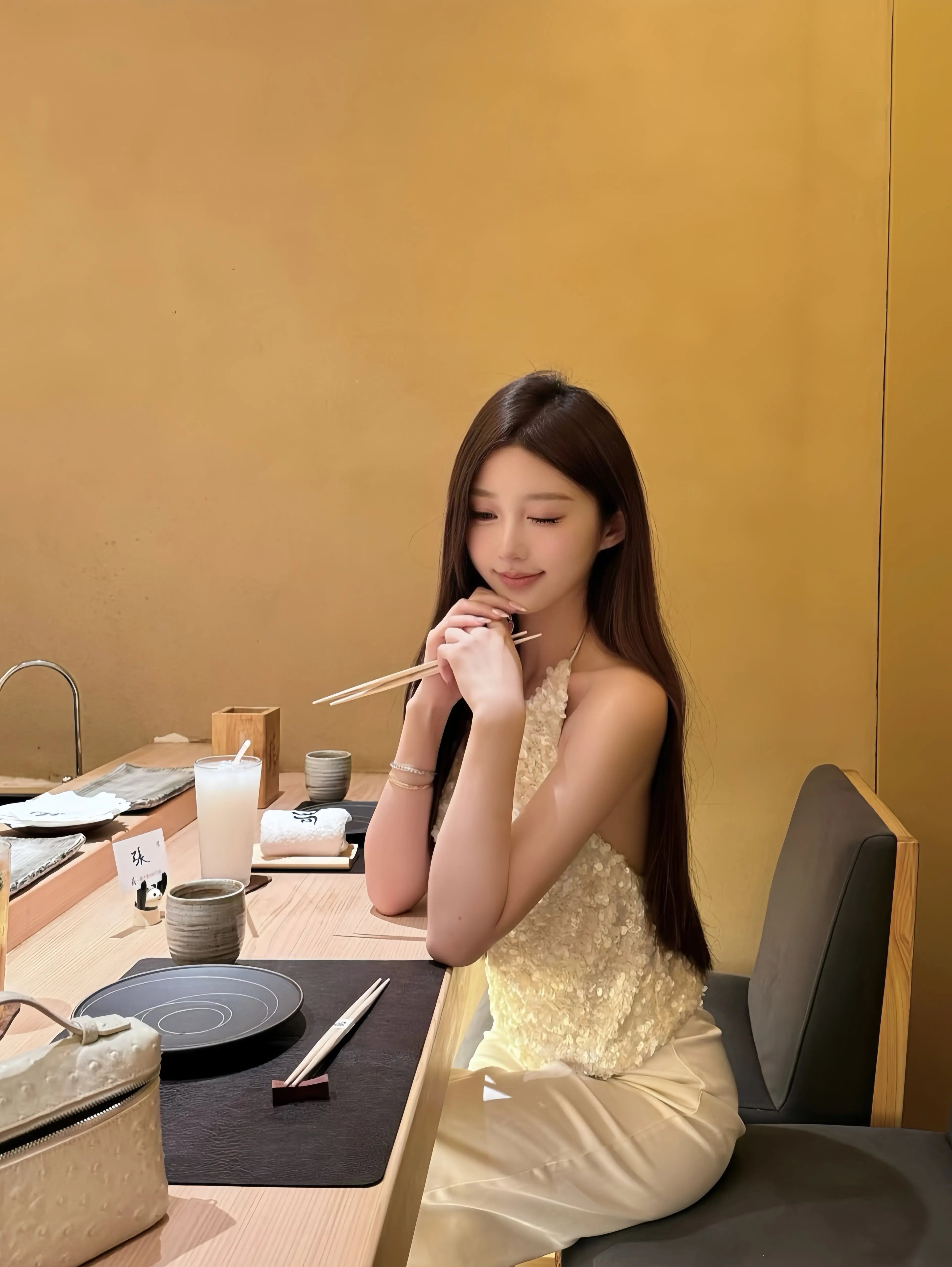 Champagne Cowl Neck Sequin Halter Top - Velanocta