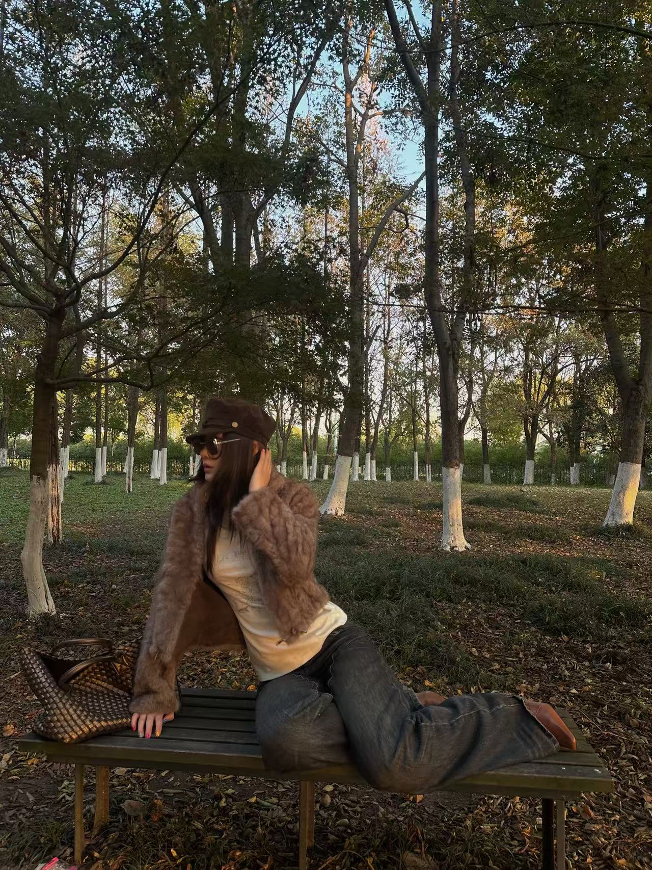 Velvet-Feel Faux Rabbit Fur Jacket