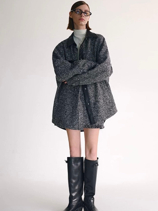 Sequin Tweed Patchwork Jacket