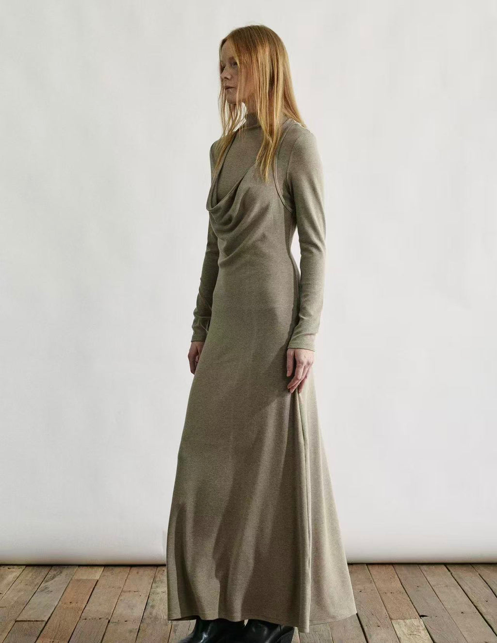 Double-Layer Effect Soft Knit Dress