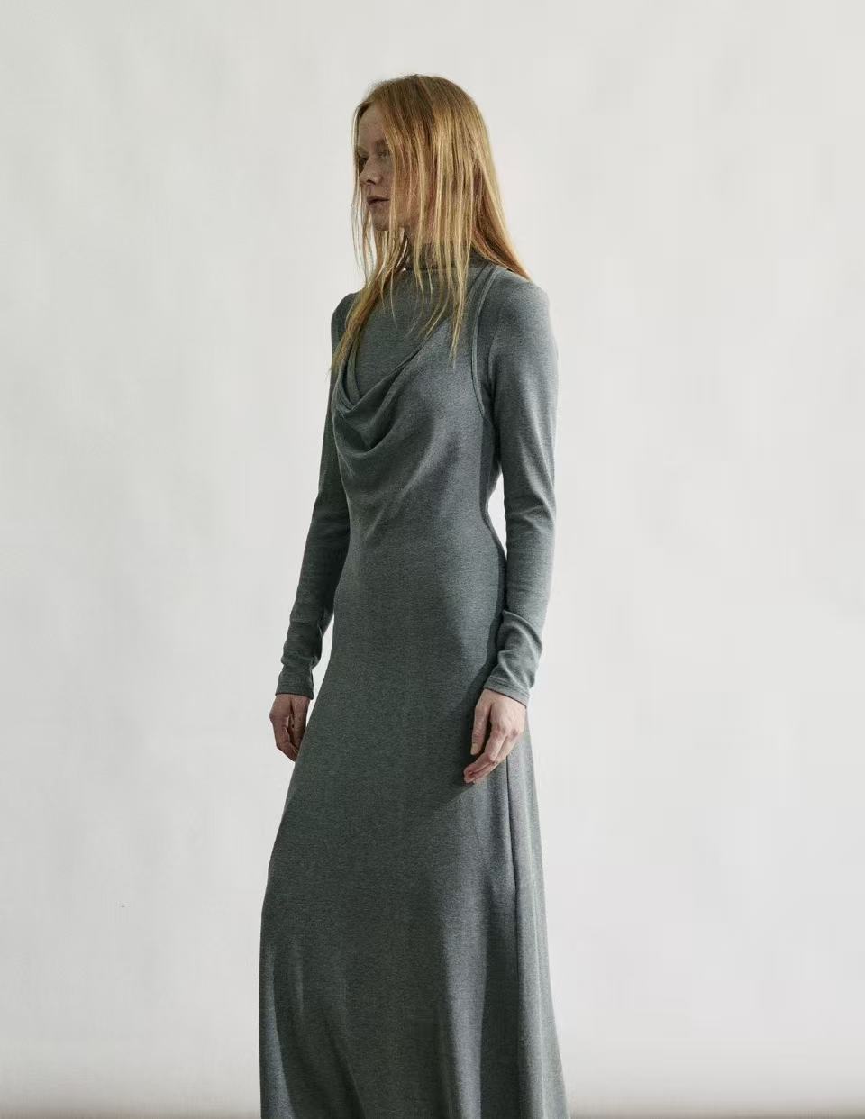 Double-Layer Effect Soft Knit Dress