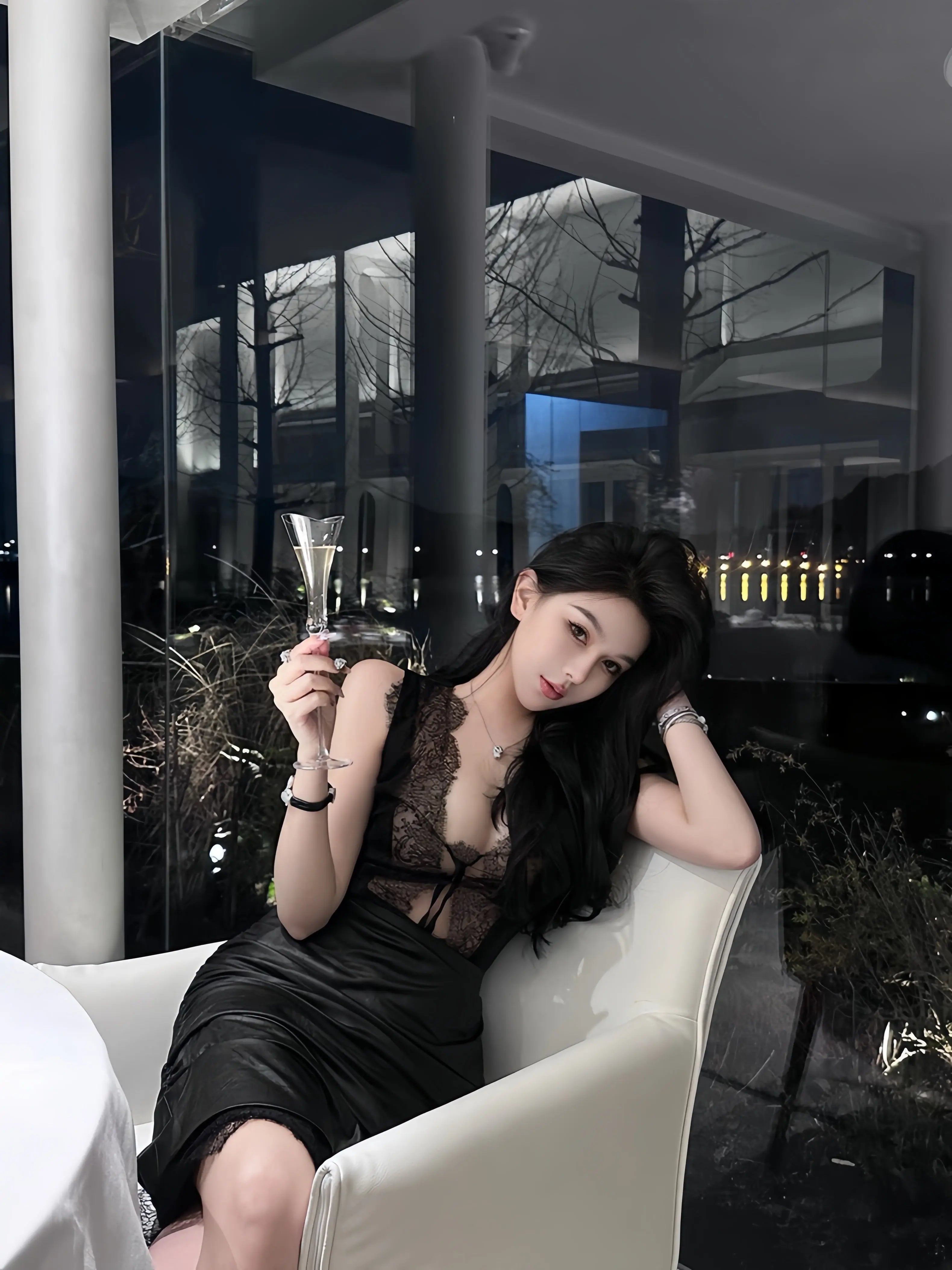 lace vest Jacquard Fitted Vest Shirt - Velanocta
