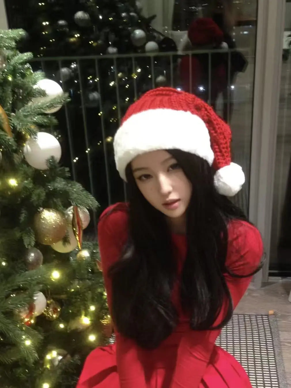 Festive Red Knit Christmas Top - Velanocta