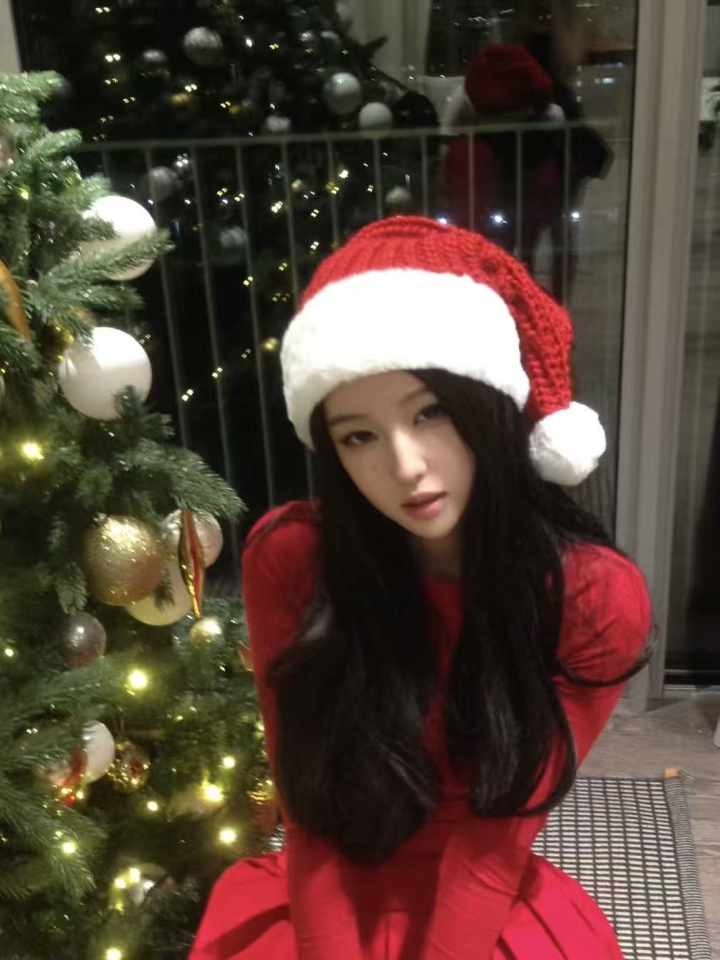 Festive Red Knit Christmas Top