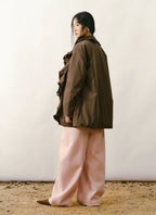 Ruffle-Trim Lightweight Down Jacket